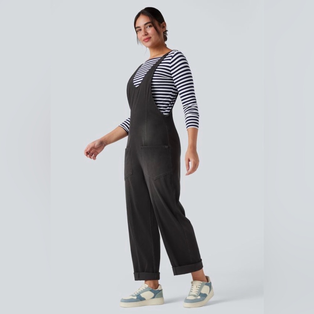 Halara Flex™ V Neck Adjustable Straps Washed Deni… - image 3